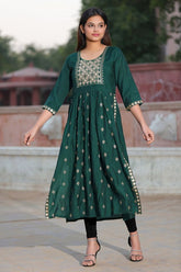 Filiate Women Embroidery Round-Neck A-Line Kurta
