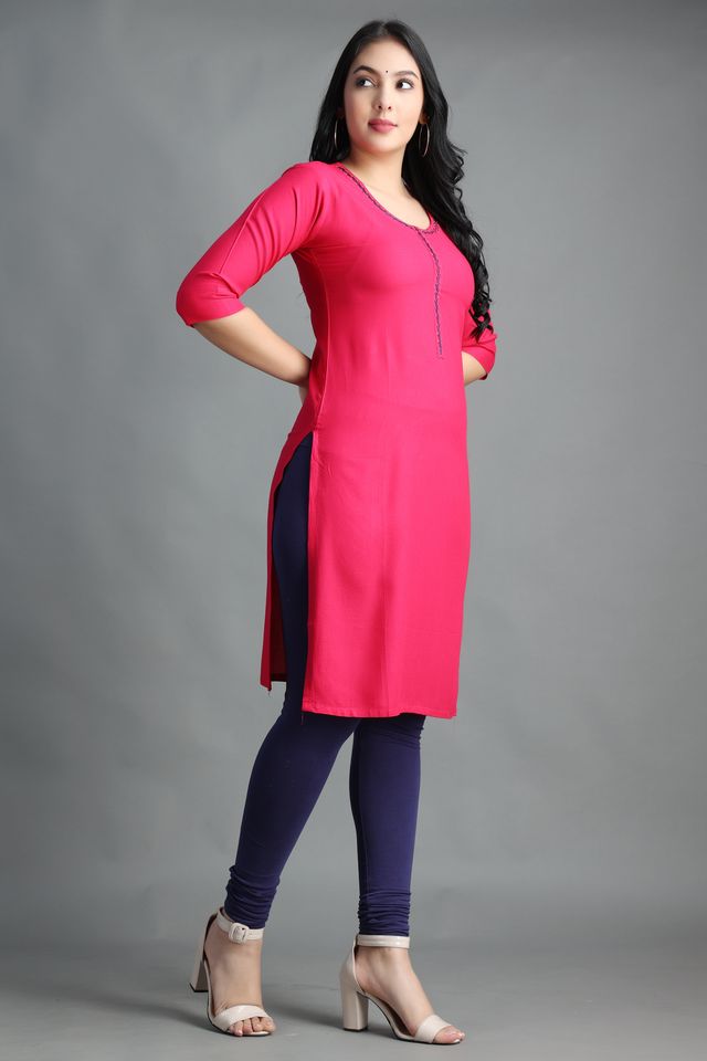 Filiate Women Solid Straight Kurta