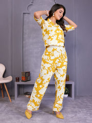 Yellow Printed Rayon Co-Ord Sets