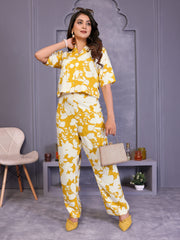 Yellow Printed Rayon Co-Ord Sets