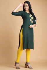 Filiate Women Embroidered Straight Kurta with Round Neck