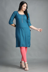 Filiate Women Solid Straight Kurta