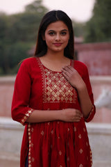 Filiate Women Embroidery Round-Neck A-Line Kurta